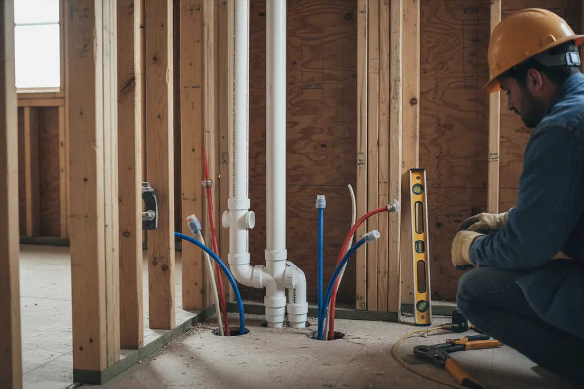 Drain and supply rough-in during Garbage Disposal Repair in Diboll